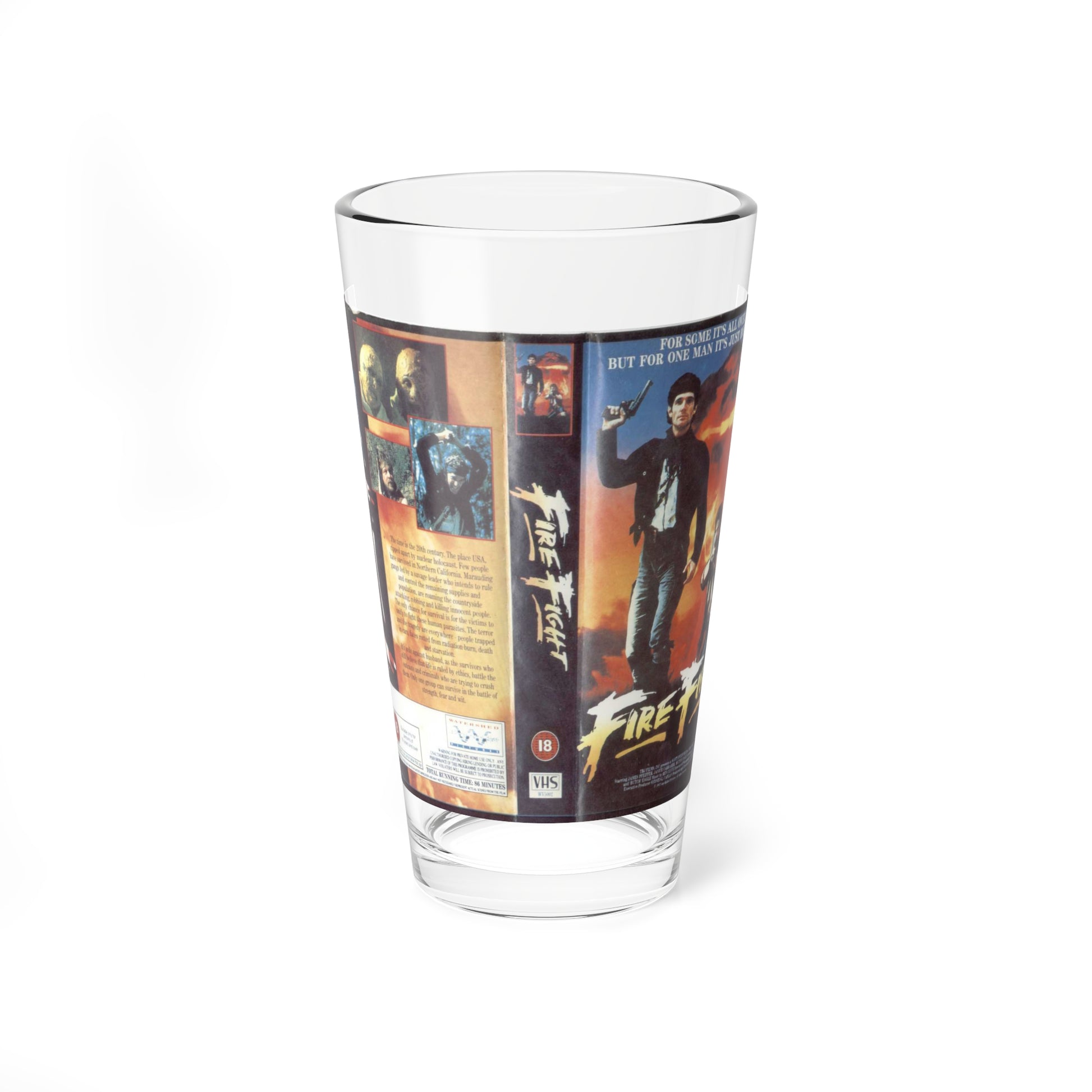 FIRE FIGHT (VHS COVER) Pint Glass 16oz-16oz-Go Mug Yourself