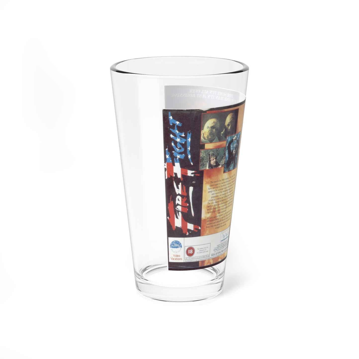 FIRE FIGHT (VHS COVER) Pint Glass 16oz-Go Mug Yourself