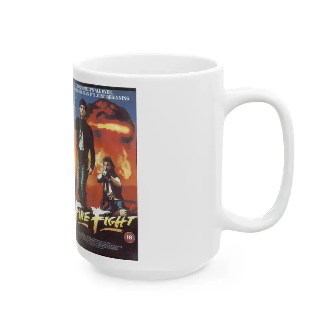 FIRE FIGHT (VHS COVER) - White Coffee Mug - Go Mug Yourself
