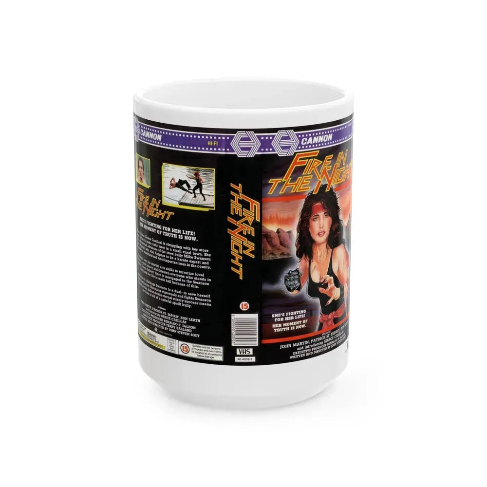 FIRE IN THE NIGHT (VHS COVER)_1 - White Coffee Mug 15oz - Go Mug Yourself