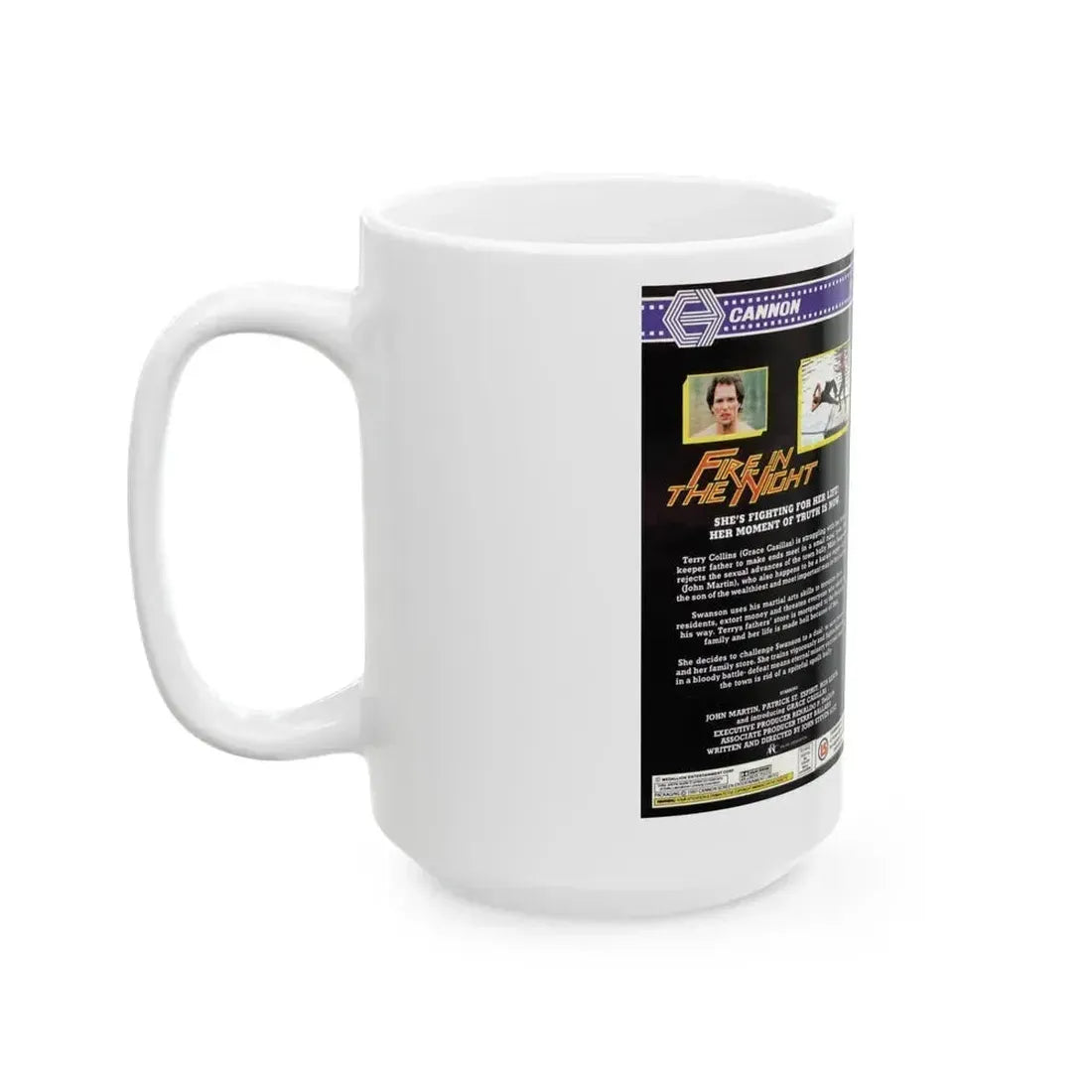 FIRE IN THE NIGHT (VHS COVER) - White Coffee Mug - Go Mug Yourself