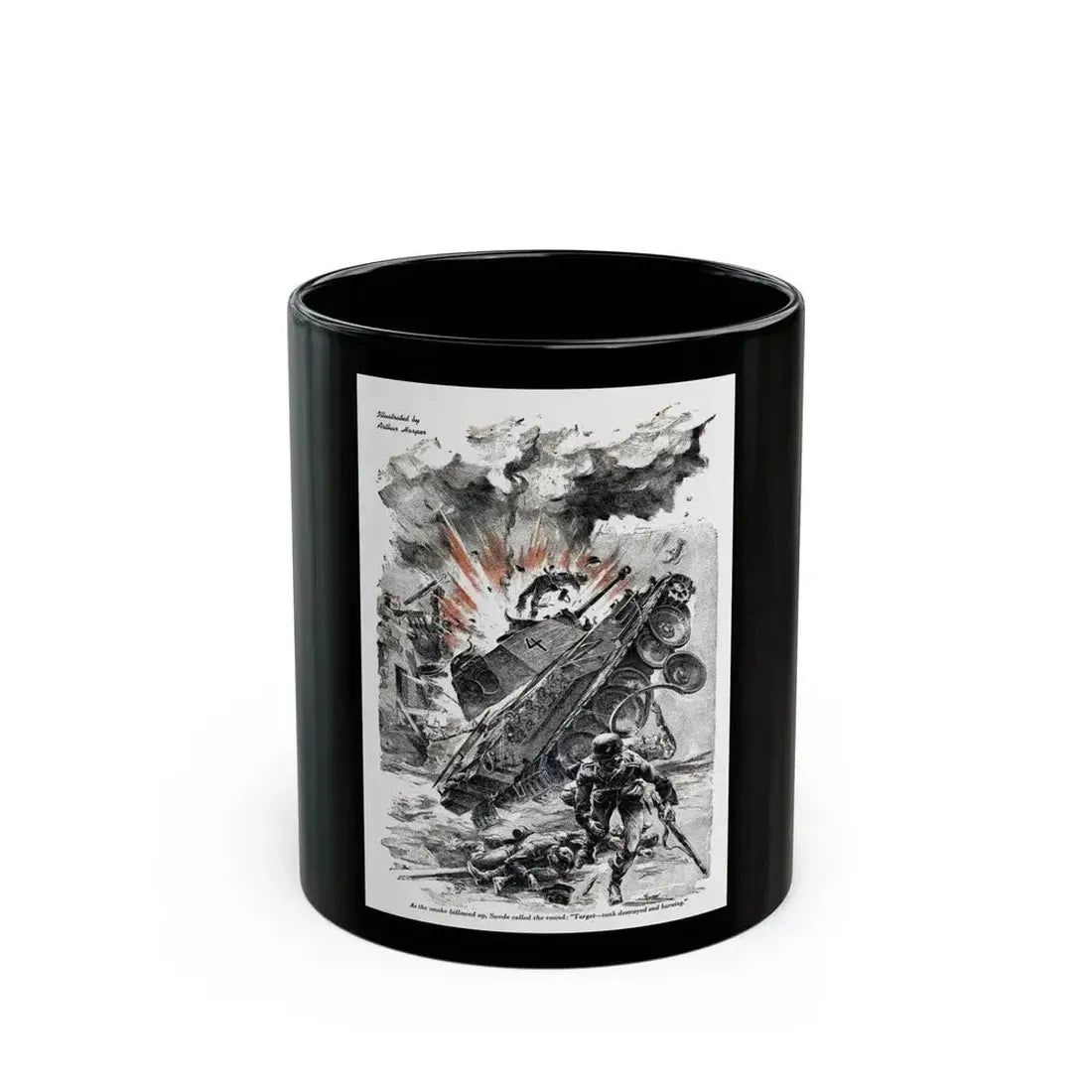 Fire Mission, Blue Book Magazine, March 1947 - Black Coffee Mug 11oz - Go Mug Yourself