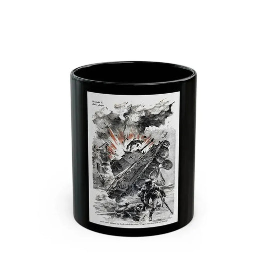 Fire Mission, Blue Book Magazine, March 1947 - Black Coffee Mug 11oz - Go Mug Yourself