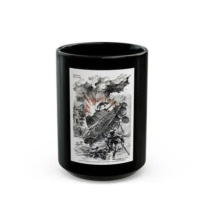 Fire Mission, Blue Book Magazine, March 1947 - Black Coffee Mug 15oz - Go Mug Yourself