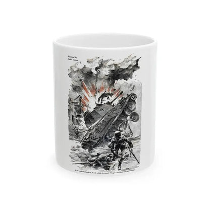 Fire Mission, Blue Book Magazine, March 1947 - White Coffee Mug 11oz - Go Mug Yourself