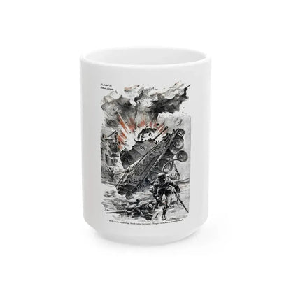 Fire Mission, Blue Book Magazine, March 1947 - White Coffee Mug 15oz - Go Mug Yourself