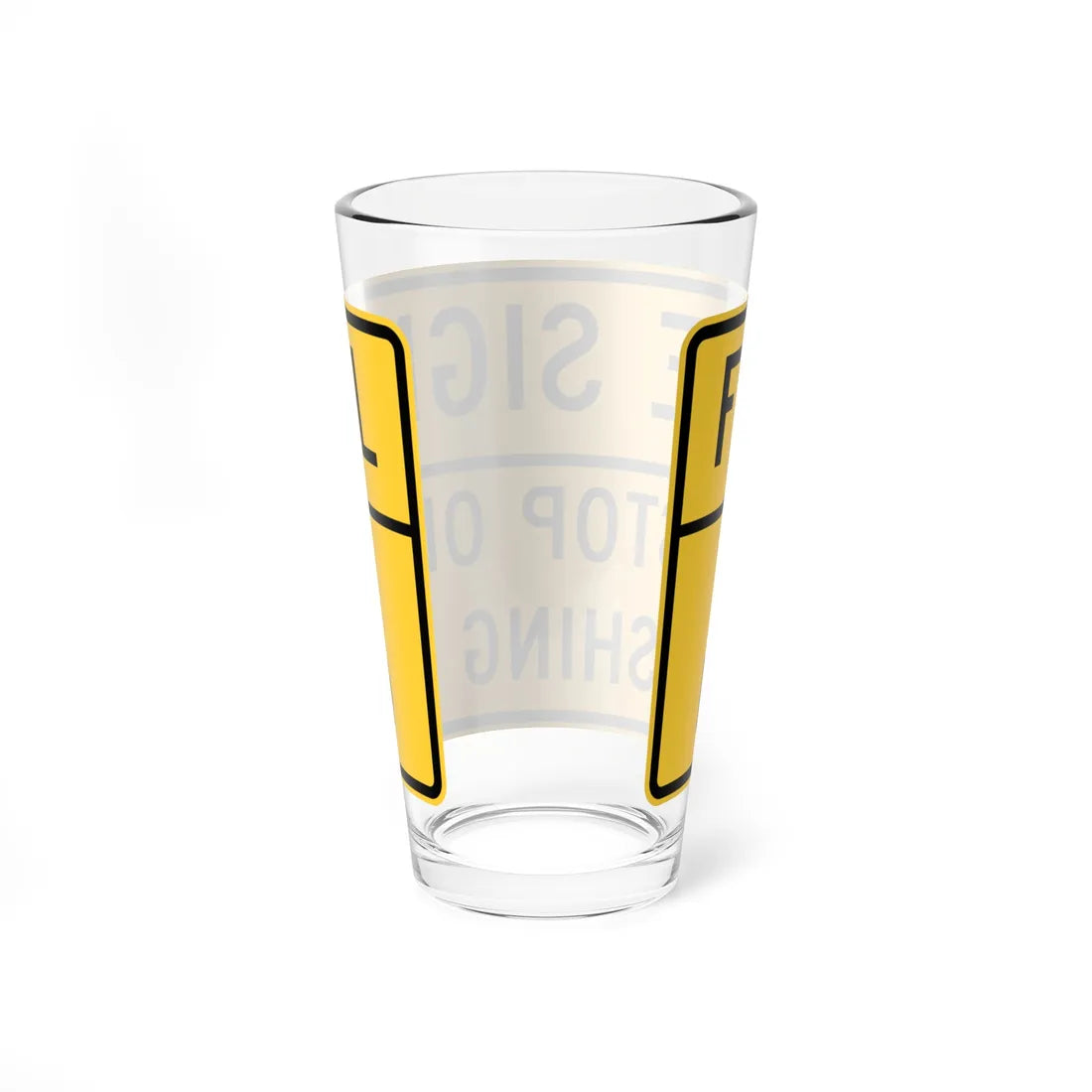 FIRE SIGNAL STOP ON euasHine RED MUTCD-DE W11-12-DE (Delaware) (Road Sign) Pint Glss 16oz - Go Mug Yourself