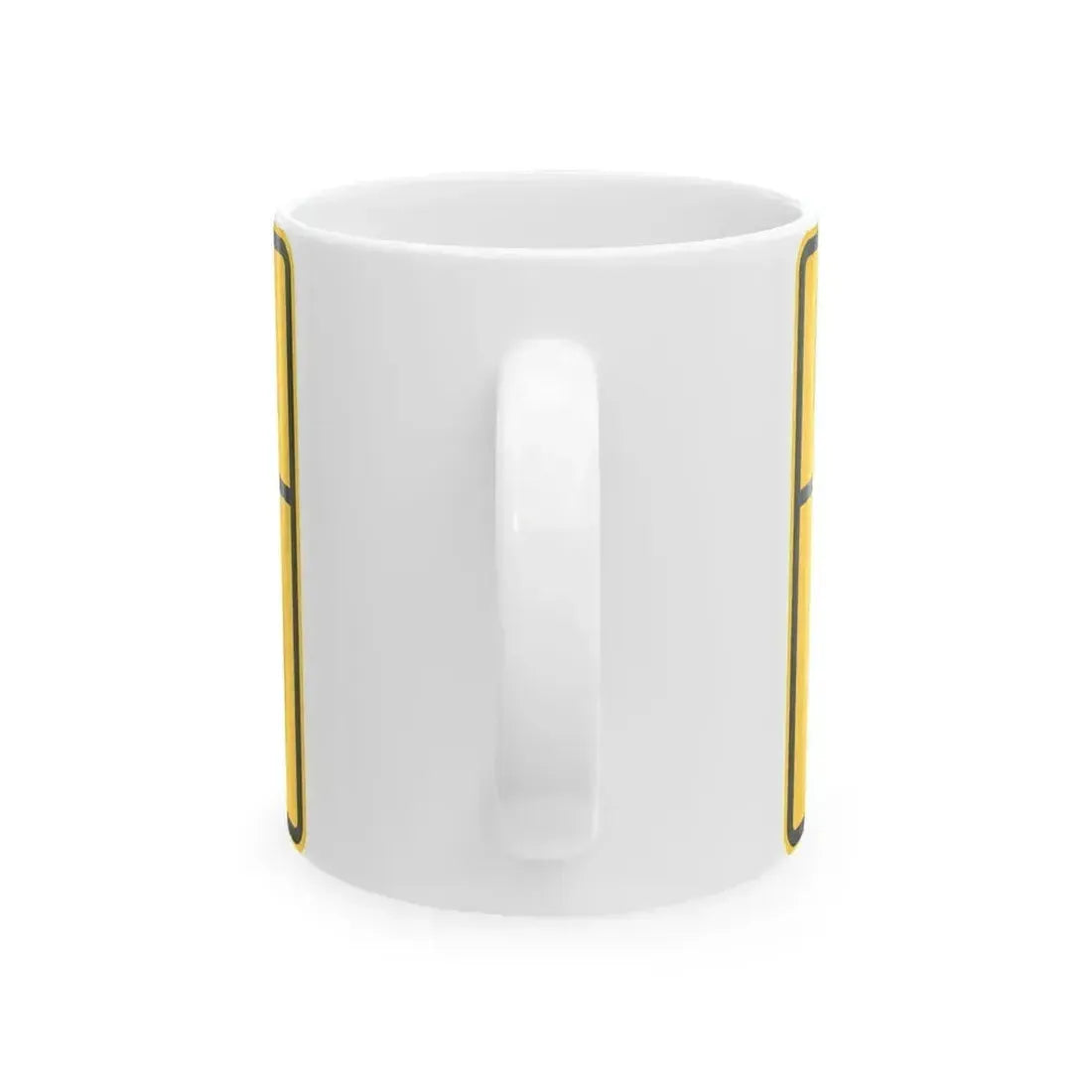 FIRE SIGNAL STOP ON euasHine RED MUTCD-DE W11-12-DE (Delaware) (Road Sign) White Coffee Mug - Go Mug Yourself