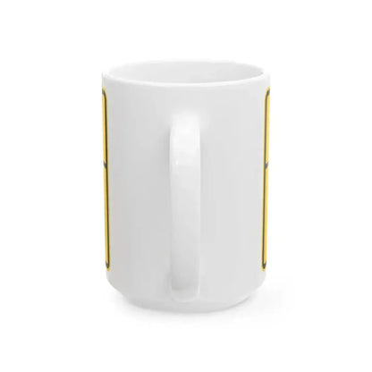 FIRE SIGNAL STOP ON euasHine RED MUTCD-DE W11-12-DE (Delaware) (Road Sign) White Coffee Mug - Go Mug Yourself