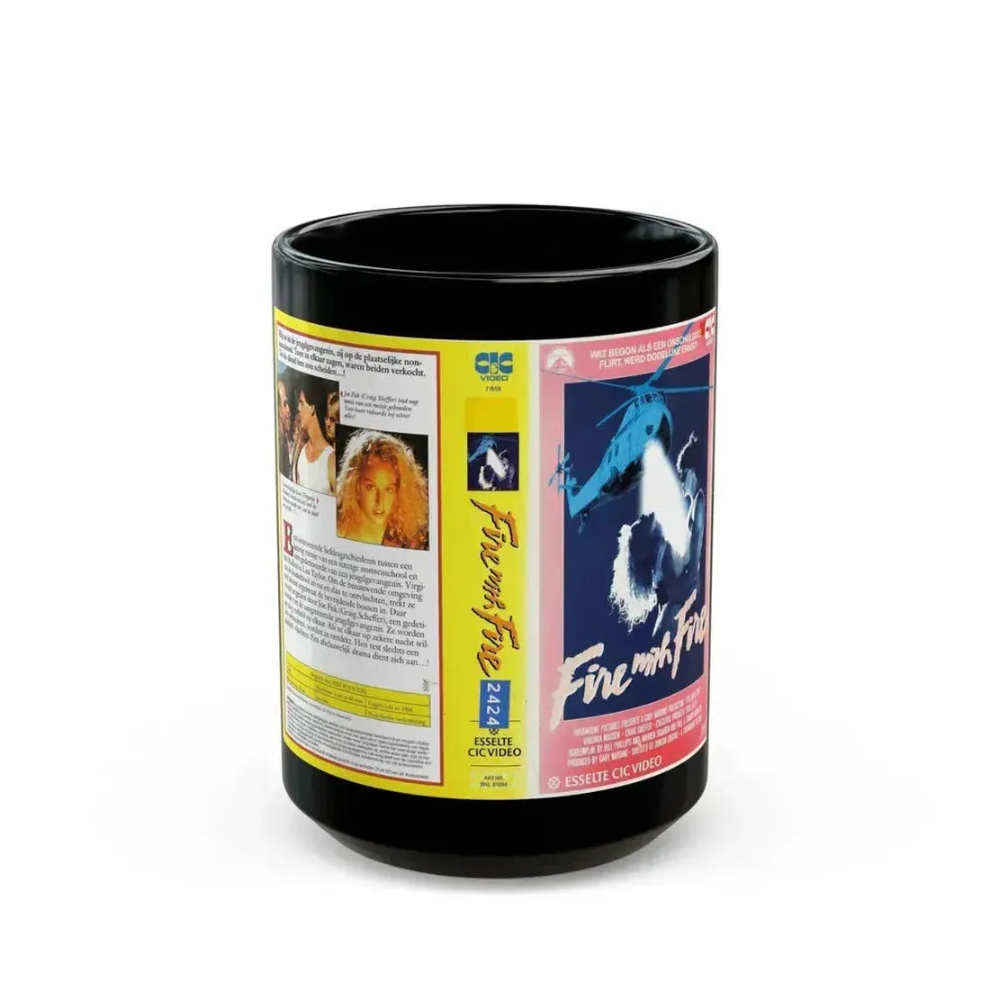 FIRE WITH FIRE (VHS COVER) - Black Coffee Mug 15oz - Go Mug Yourself