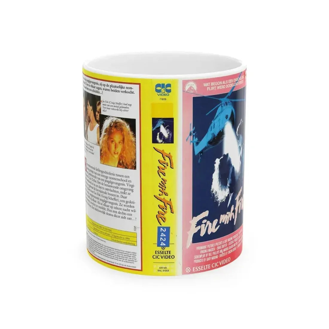 FIRE WITH FIRE (VHS COVER) - White Coffee Mug 11oz - Go Mug Yourself