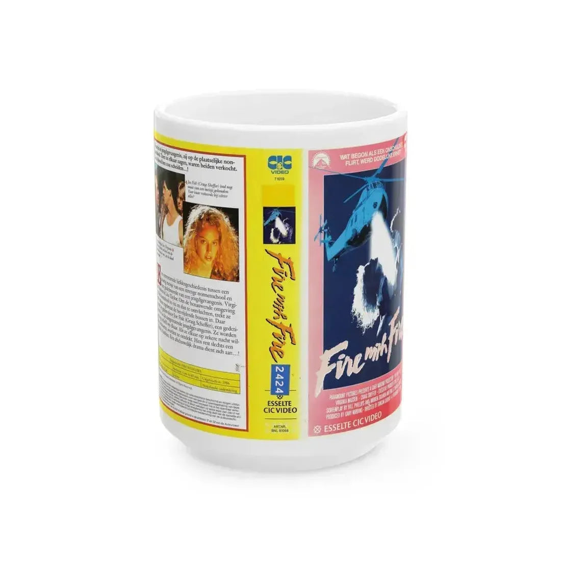FIRE WITH FIRE (VHS COVER) - White Coffee Mug 15oz - Go Mug Yourself