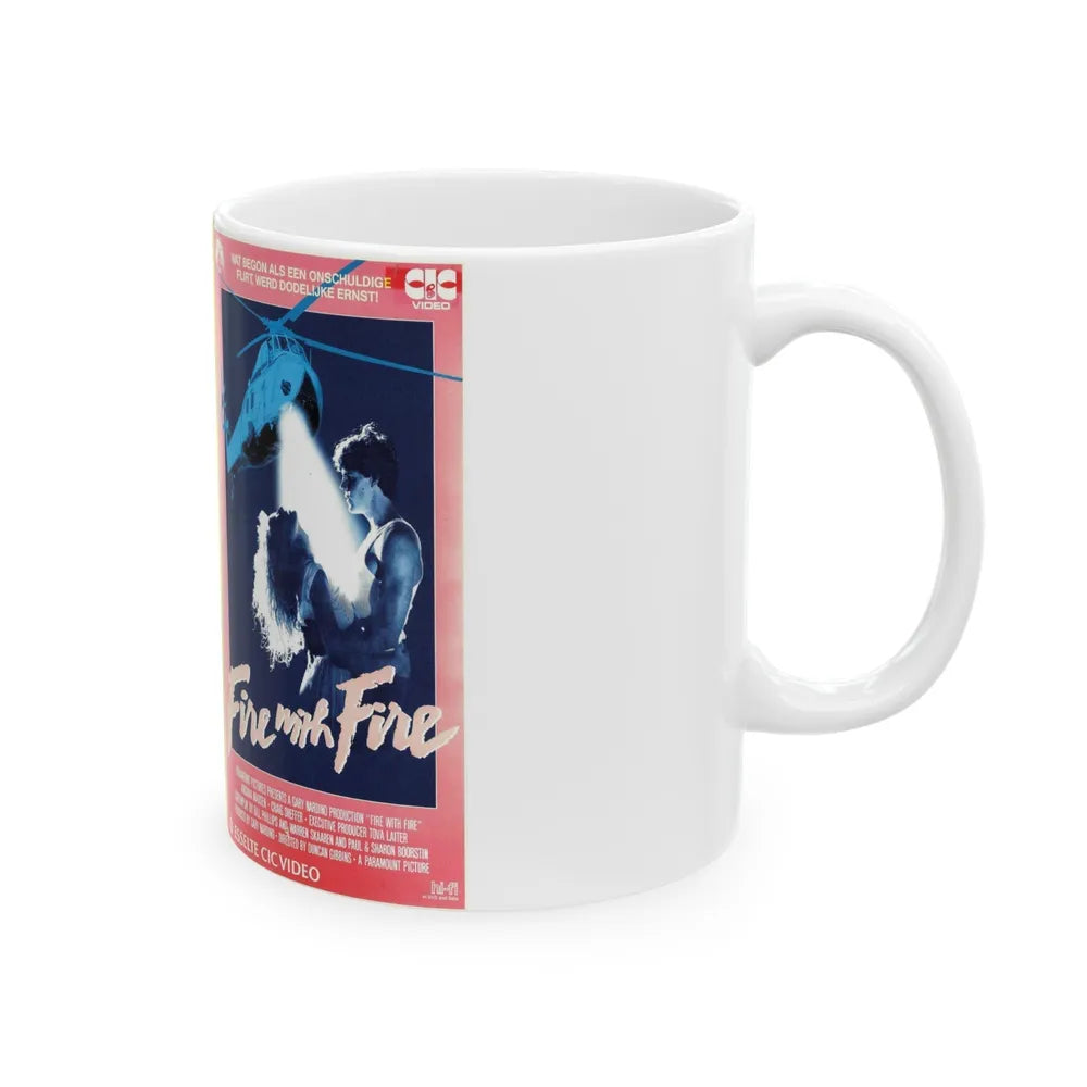 FIRE WITH FIRE (VHS COVER) - White Coffee Mug-Go Mug Yourself