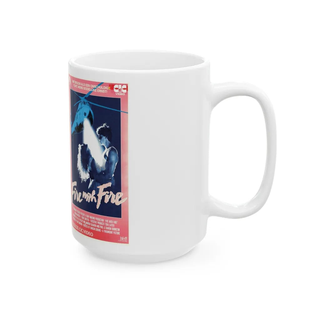 FIRE WITH FIRE (VHS COVER) - White Coffee Mug-Go Mug Yourself