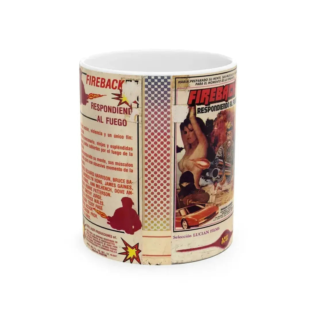 FIREBACK RESPONDIENDO AL FUEGO (VHS COVER) - White Coffee Mug 11oz - Go Mug Yourself