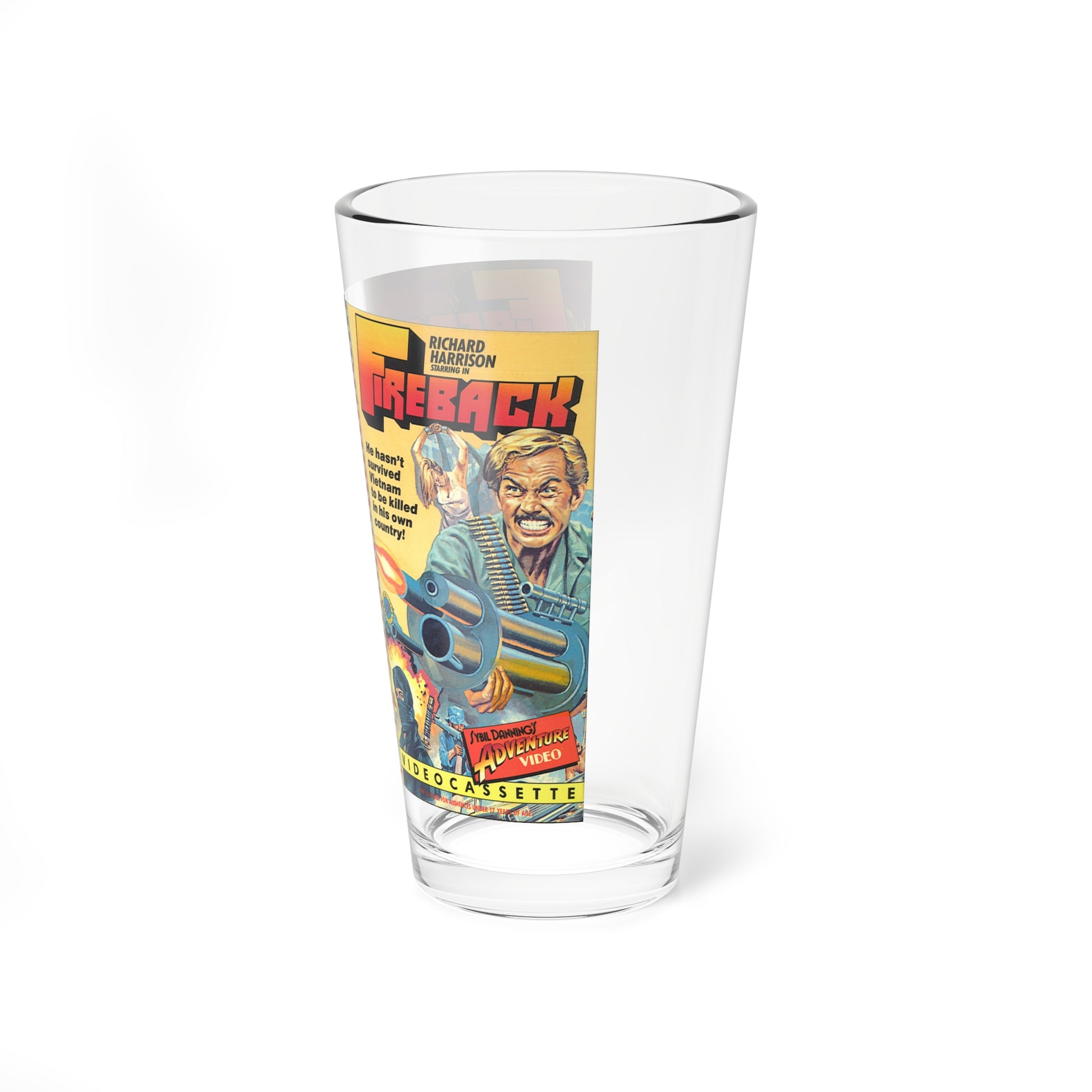 FIREBACK RICHARD HARRISON (VHS COVER) Pint Glass 16oz-Go Mug Yourself