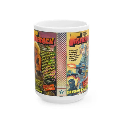 FIREBACK RICHARD HARRISON (VHS COVER) - White Coffee Mug 15oz - Go Mug Yourself