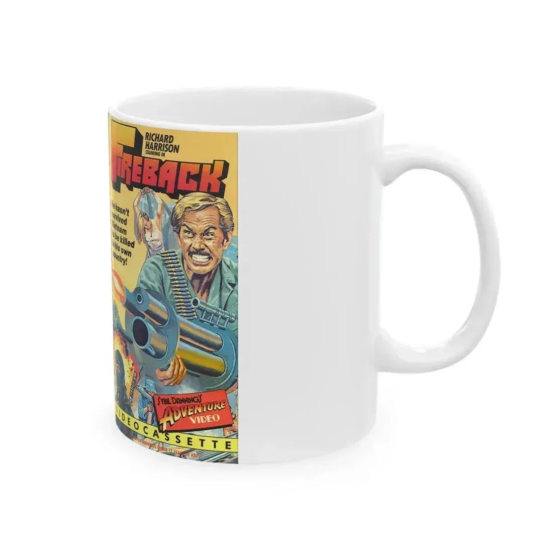 FIREBACK RICHARD HARRISON (VHS COVER) - White Coffee Mug - Go Mug Yourself