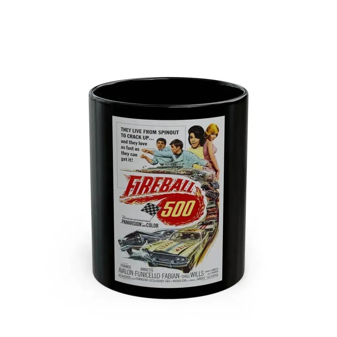 FIREBALL 500 1966 Movie Poster - Black Coffee Mug 11oz - Go Mug Yourself