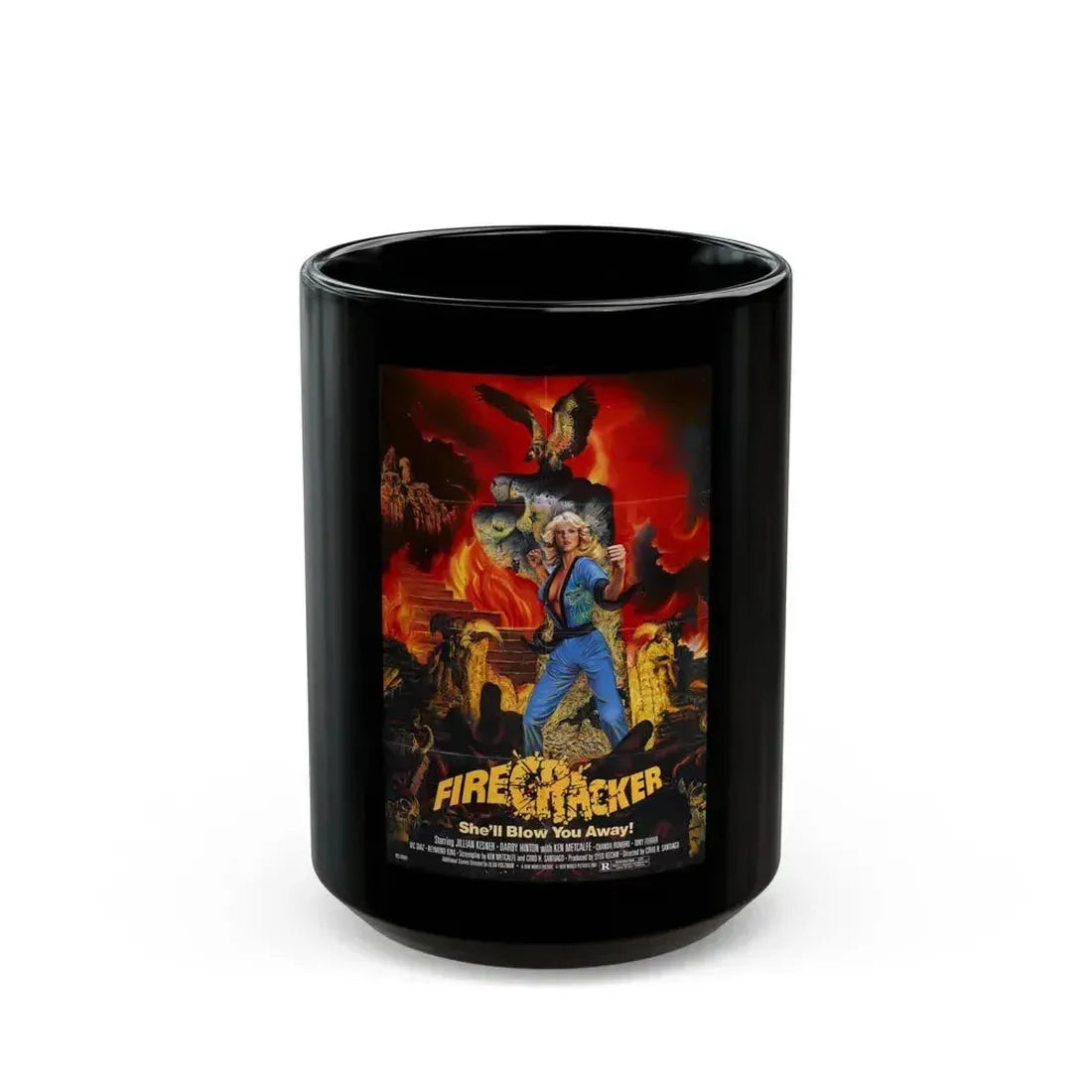 FIRECRACKER 1981 Movie Poster - Black Coffee Mug 15oz - Go Mug Yourself