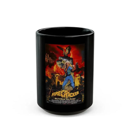 FIRECRACKER 1981 Movie Poster - Black Coffee Mug 15oz - Go Mug Yourself