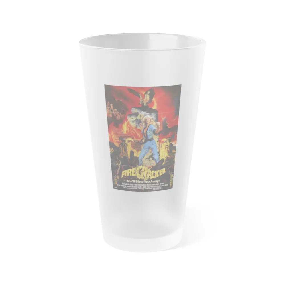 FIRECRACKER 1981 Movie Poster - Frosted Pint Glass 16oz-16oz-Frosted-Go Mug Yourself