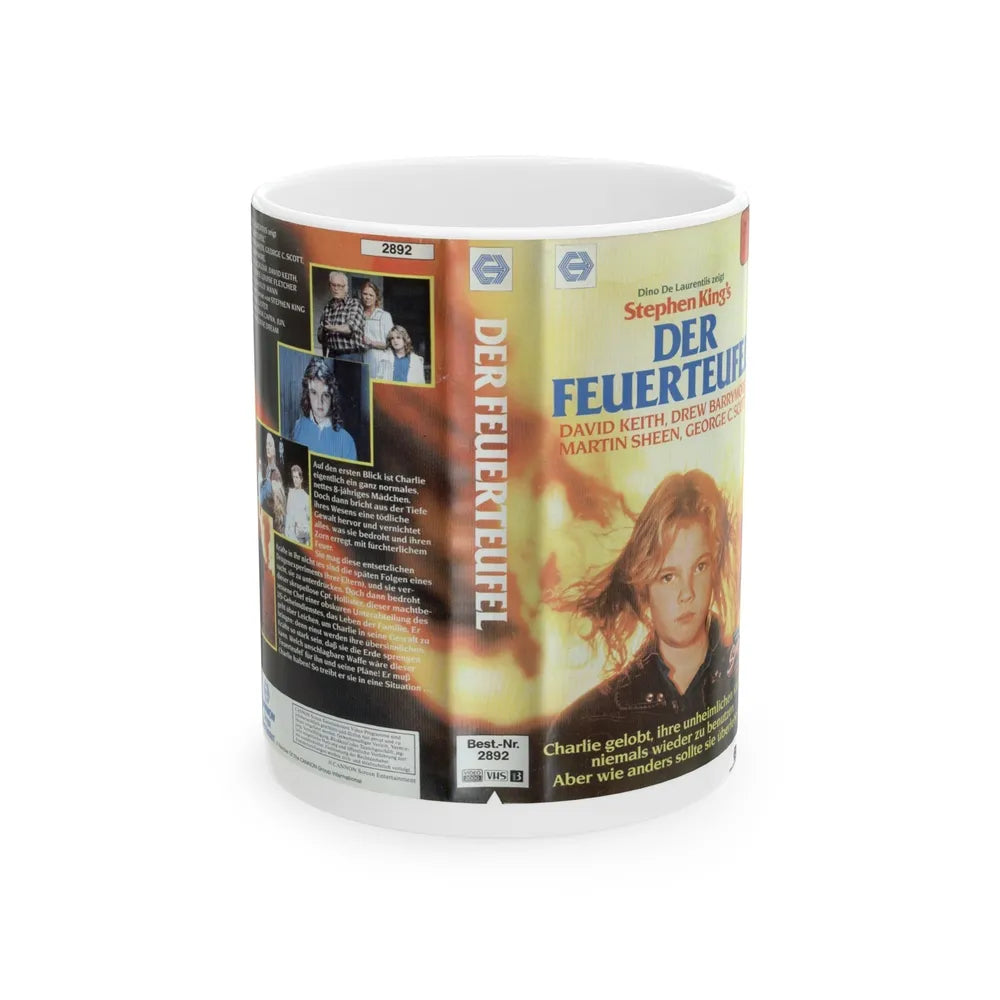 FIRESTARTER GERMAN DER FEUERTEUFEL (VHS COVER) - White Coffee Mug-11oz-Go Mug Yourself