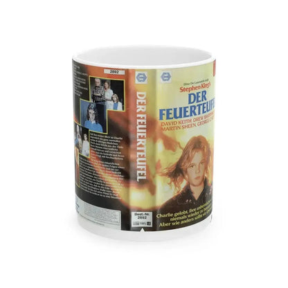 FIRESTARTER GERMAN DER FEUERTEUFEL (VHS COVER) - White Coffee Mug 11oz - Go Mug Yourself