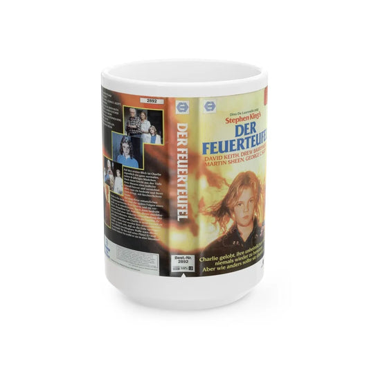 FIRESTARTER GERMAN DER FEUERTEUFEL (VHS COVER) - White Coffee Mug-15oz-Go Mug Yourself