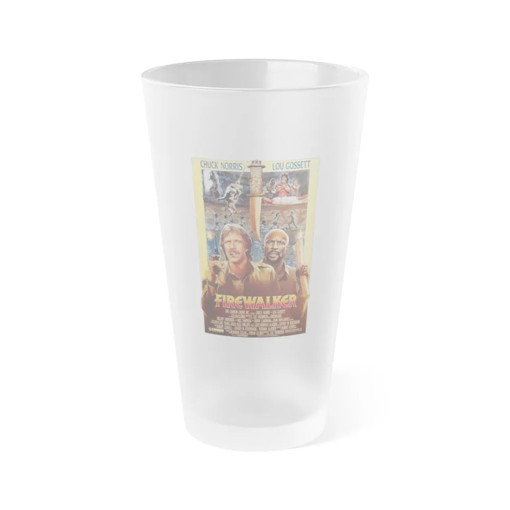 FIREWALKER 1986 Movie Poster - Frosted Pint Glass 16oz-16oz-Frosted-Go Mug Yourself