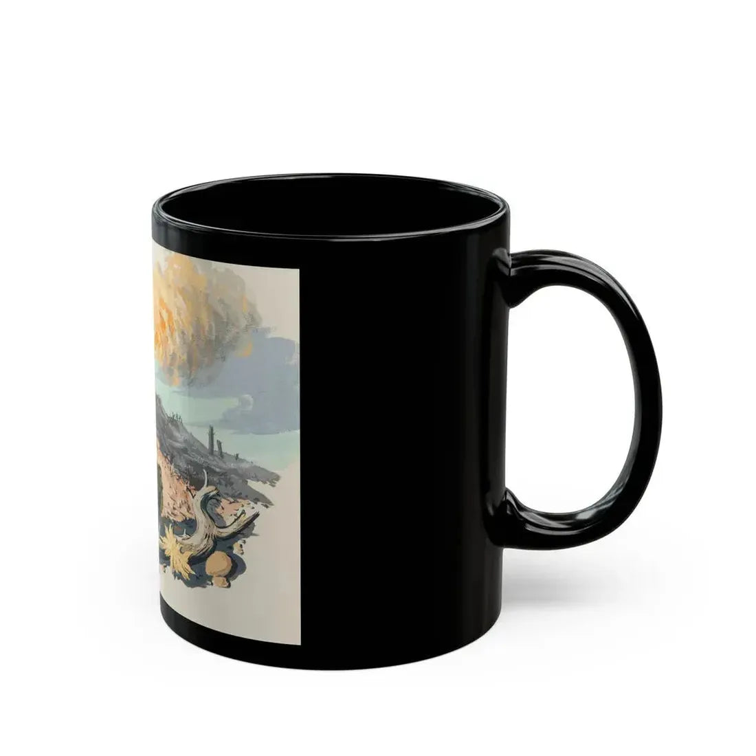 Firing Tank, story illustration, 1959 - Black Coffee Mug - Go Mug Yourself