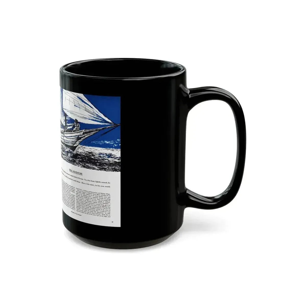 First around the world-Alone, Cavalier magazine, February 1957 - Black Coffee Mug - Go Mug Yourself