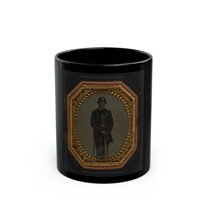 First Lieutenant Jacob A. Field Of Company K, 12th Maine Infantry Regiment In Uniform And Red Officer's Sash With Sword (U.S. Civil War) Black Coffee Mug-11oz-Go Mug Yourself