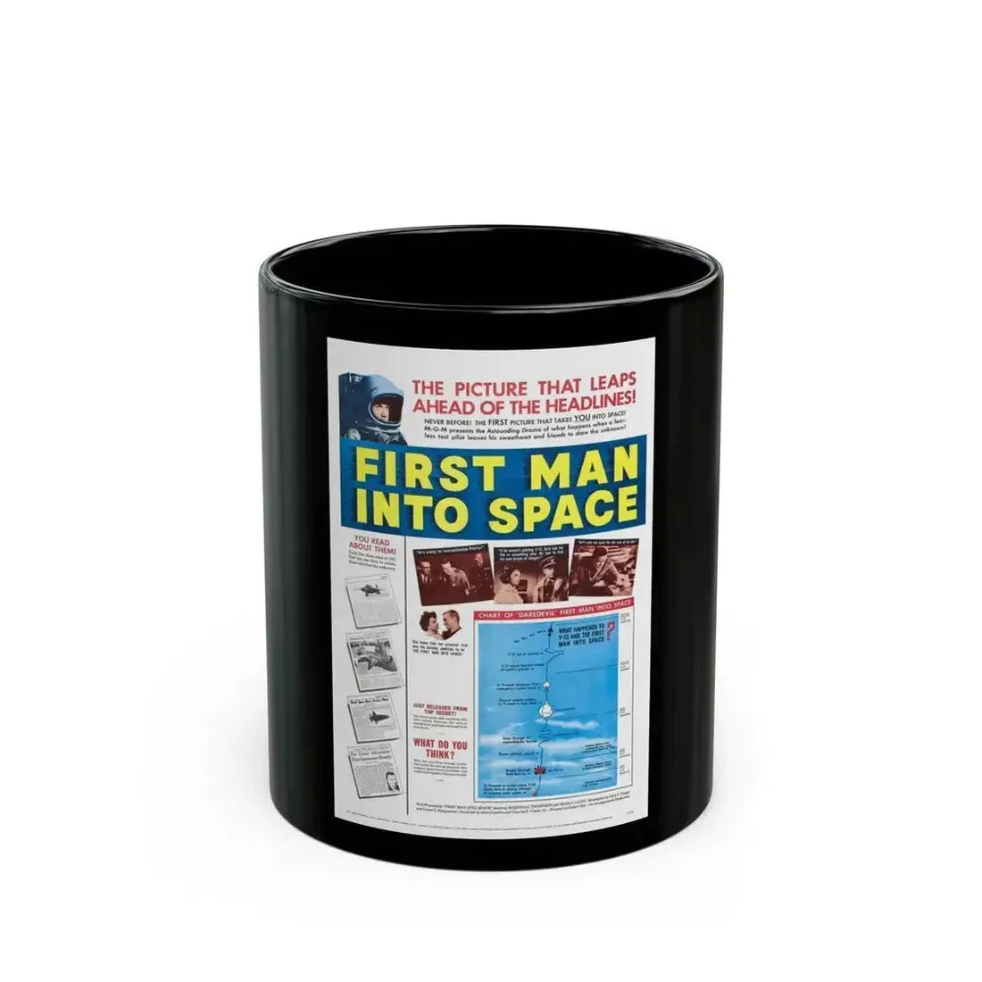 FIRST MAN INTO SPACE (TEASER) 1959 Movie Poster - Black Coffee Mug 11oz - Go Mug Yourself