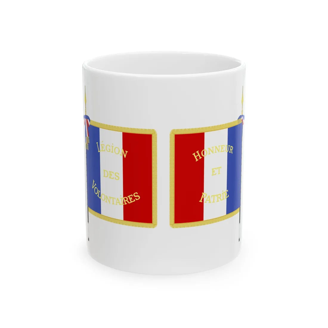 First model regimental Colour for the LFV 1941 (France) White Coffee Mug 11oz - Go Mug Yourself