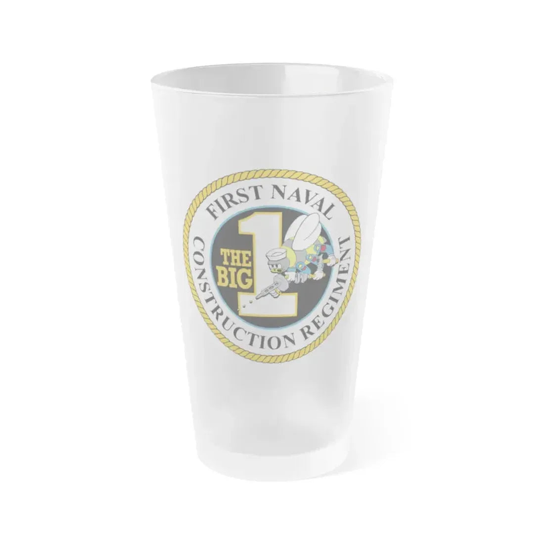 First Naval Construction Regiment (U.S. Navy) Frosted Pint Glass 16oz Default Title - Go Mug Yourself
