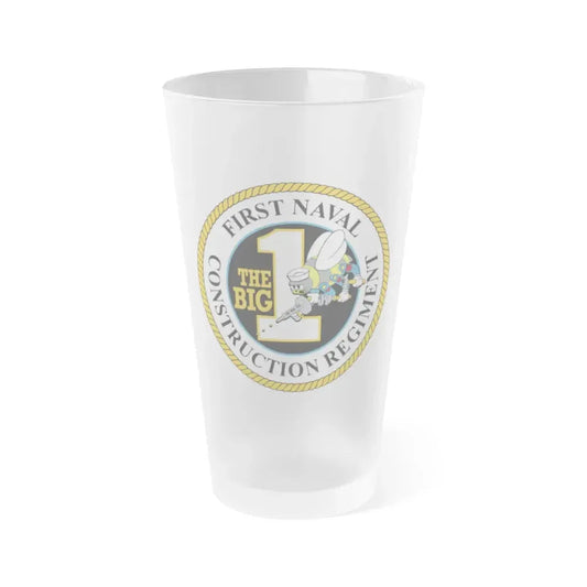 First Naval Construction Regiment (U.S. Navy) Frosted Pint Glass 16oz Default Title - Go Mug Yourself