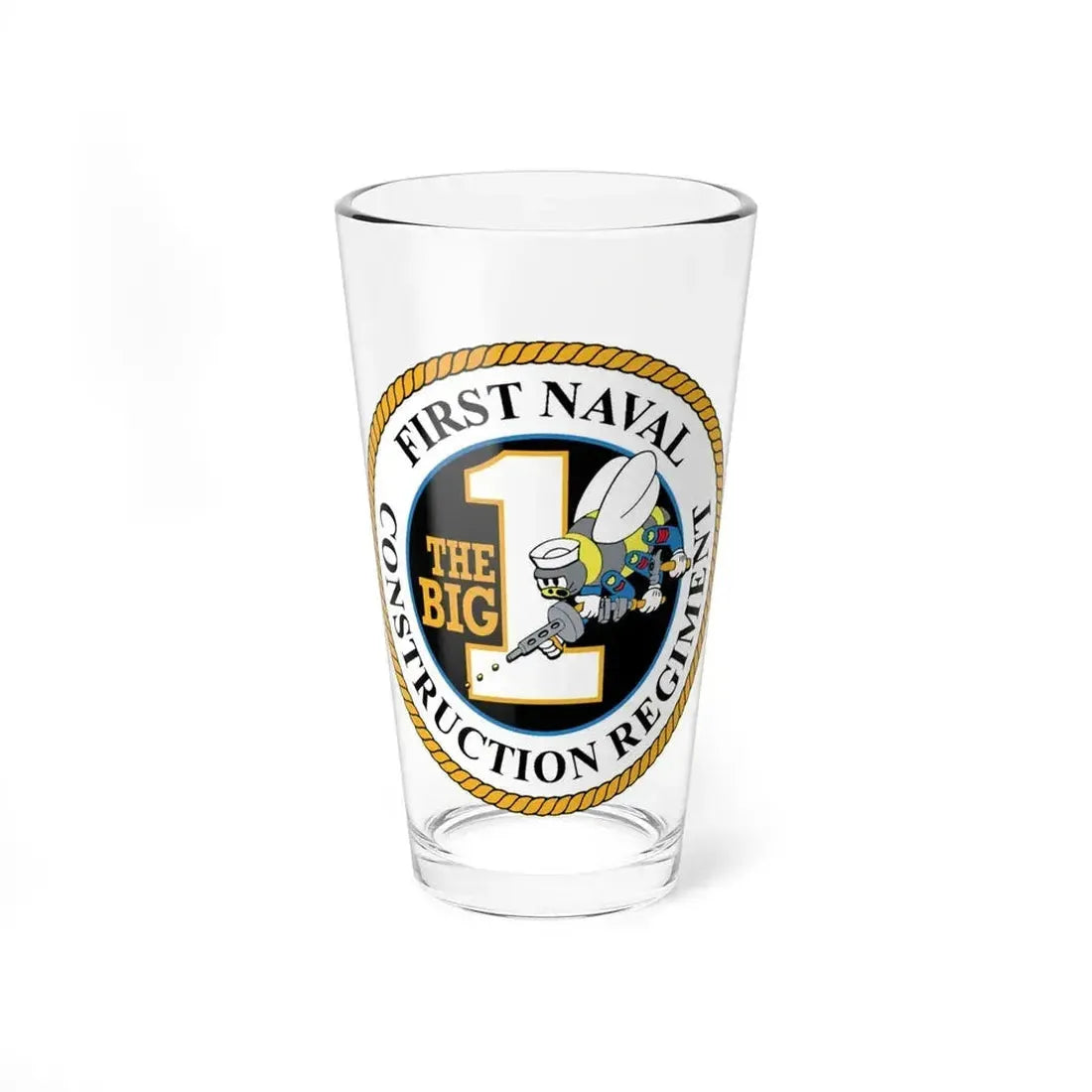 First Naval Construction Regiment (U.S. Navy) Pint Glass 16oz 16oz - Go Mug Yourself