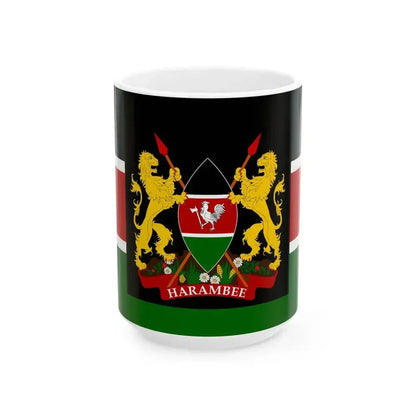 First presidential standard of Kenya (Kenya) White Coffee Mug 15oz - Go Mug Yourself