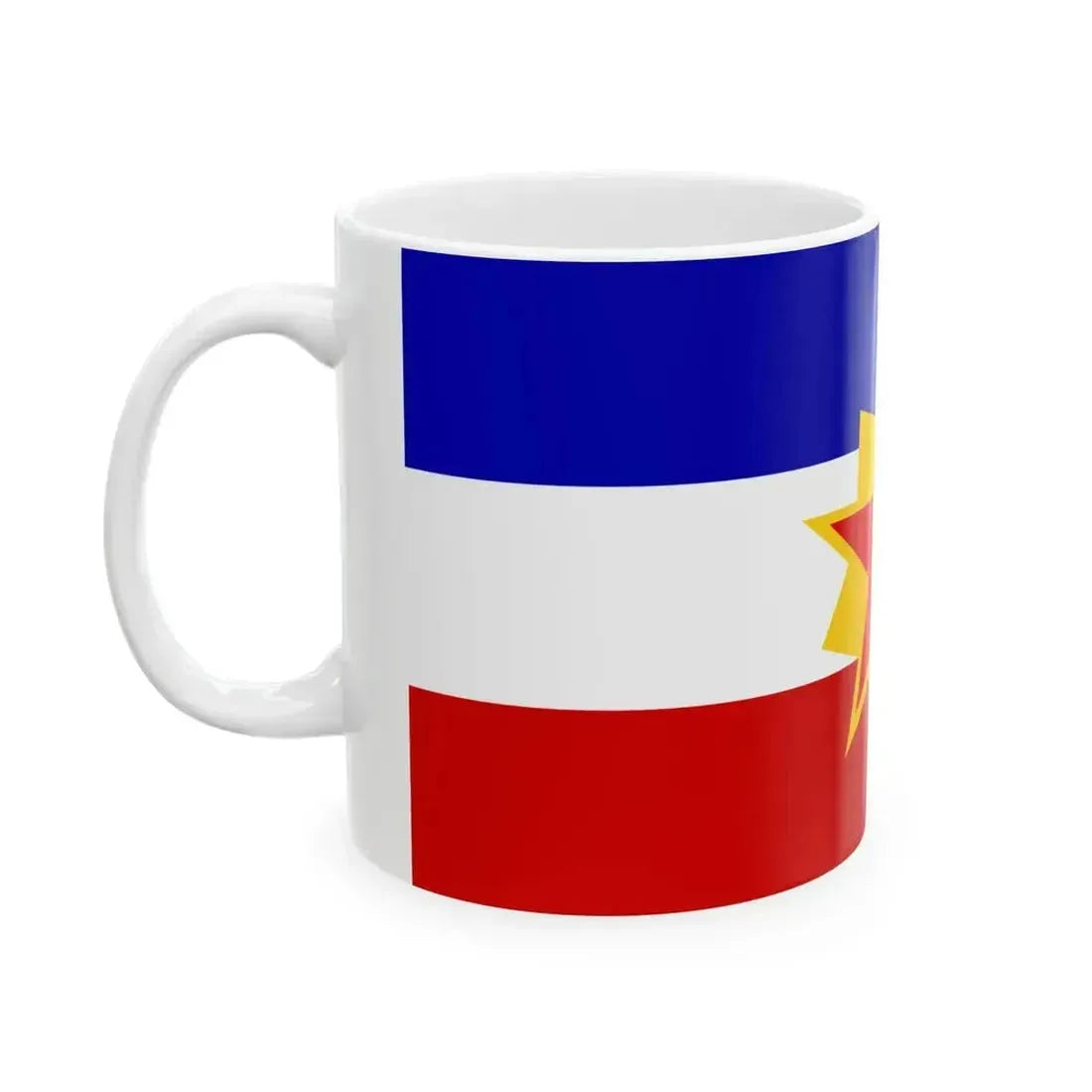 First Proposed Flag of the Peoples Republic of Bosnia and Herzegovina (Bosnia and Herzegovina) White Coffee Mug - Go Mug Yourself