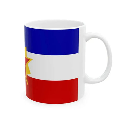 First Proposed Flag of the Peoples Republic of Bosnia and Herzegovina (Bosnia and Herzegovina) White Coffee Mug - Go Mug Yourself