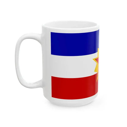 First Proposed Flag of the Peoples Republic of Bosnia and Herzegovina (Bosnia and Herzegovina) White Coffee Mug - Go Mug Yourself