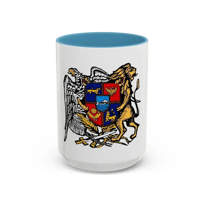First Republic of Armenia Emblem - Accent Coffee Mug 15oz Light Blue - Go Mug Yourself