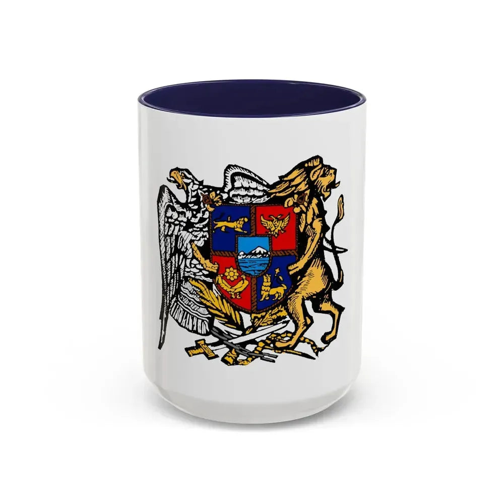 First Republic of Armenia Emblem - Accent Coffee Mug 15oz Navy - Go Mug Yourself