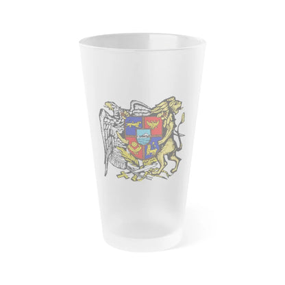 First Republic of Armenia Emblem - Frosted Pint Glass 16oz-16oz-Frosted-Go Mug Yourself