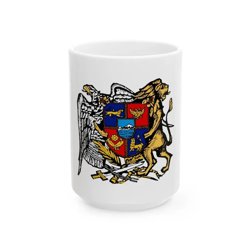 First Republic of Armenia Emblem - White Coffee Mug 15oz - Go Mug Yourself