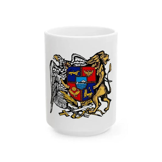 First Republic of Armenia Emblem - White Coffee Mug 15oz - Go Mug Yourself