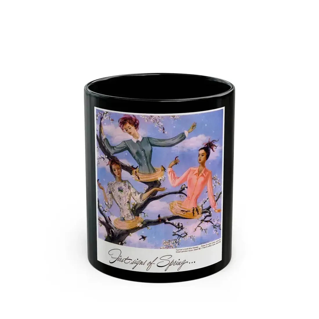 First Signs of Spring, 1948 - Black Coffee Mug 11oz - Go Mug Yourself