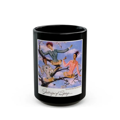 First Signs of Spring, 1948 - Black Coffee Mug 15oz - Go Mug Yourself