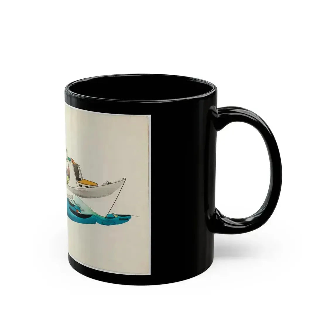 Fisherman Illustration - Black Coffee Mug - Go Mug Yourself
